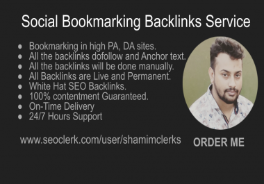 I will build 20 high da do follow social bookmarking backlinks