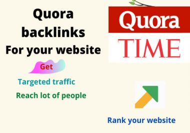 Promote your website with 20 high quality quora answer backlinks