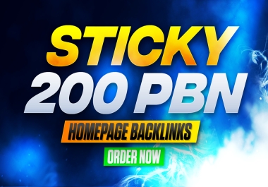 Best 200 Sticky Homepage PBNs Post With DA50+ Permanent Backlinks Top-Class Index