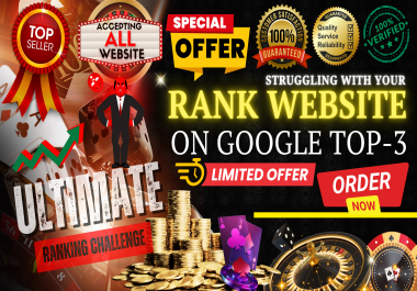 Guaranteed Quick Rank any Website with Unmerited DoFollow Backlinks High DA-PA google top 3