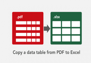 copy a data table from PDF into excel