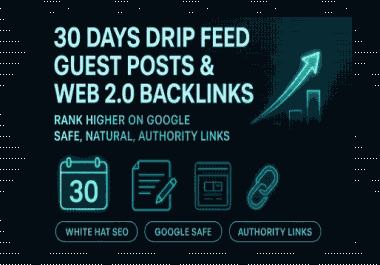 30 Days Drip Feed Guest Post and Web 2.0 Backlinks for Google Ranking