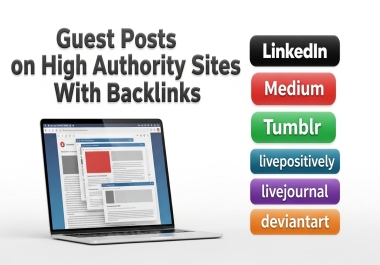Write and Publish 20 Unique Guest Posts on High Authority Sites with Backlinks