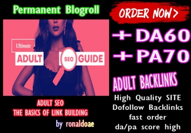VIRALL give you DA60x50 site adult blogroll permanent