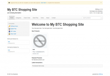 Build your own Bitcoin Shopping Site PHP Script