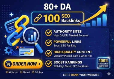 Our agency will do 100 white hat SEO backlinks on high da website