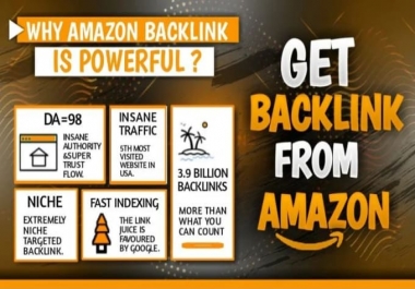 I will create a do follow amazon backlink da 96