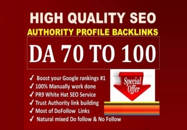 Build 60 High Authority SEO Backlinks Link Building