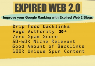 15 Mixed Expired Web 2.0 Blog Backlinks to Boost your Ranking Proven Results