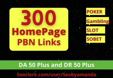 DA OR DR 50 Plus 300 Homepage PBN Backlinks on Unique Domains