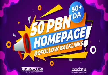 50 Permanent PBN Backlinks DA 50 Plus Dofollow and Index Domains