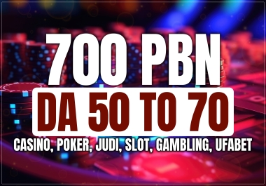 POWERFULL - 700 PBN's Gambling/Poker/Casino/ufabet/betting With Da80 To 50 Plus Permanent Backlinks