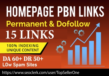 Make 15 PBN Homepage Post 60+DA 50+DR Premium Sites Dofollow Permanent Backlink