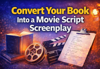 I will convert your book into a professional movie script screenplay