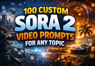 I will create 100 professional custom Sora 2 video prompts for any topic