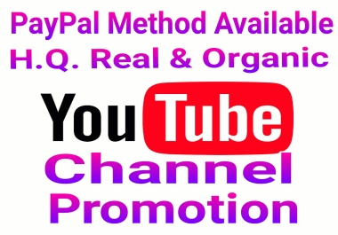 High Quality YouTube promotion via real users with fast delivery