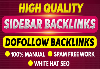 Get 10 High DA DR 50 plus dofollow blogroll sidebar backlinks