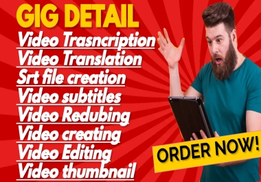 I WILL transcribe,  translate,  subtitle and redub video