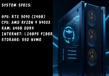 I will rent rtx 3090 for ai and render and more with admin access