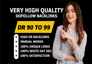 Build 20 drip feed DR 90 to 99 high quality Authority Permanent dofollow backlink seo Service