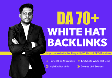 50 White Hat SEO Backlinks DA 70+