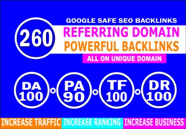 Create manually 260 unique referring domain seo backlinks