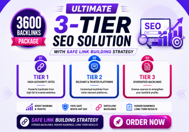 Ultimate Multi Tier 3 SEO Solution with 3600 Backlinks Package and Safe Link Building Strategy