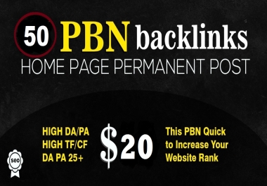 Build High Quality 50 PBNs SEO Backlinks High DA/PA 50+ Unique Domains Permanent Post