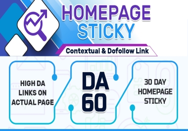 Accept 4 Homepage STICKY POST On high DA50+ PBN backlinks for 30 days
