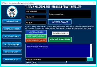 Telegram Auto-Messaging Bot - send BULK private messages,  target any community