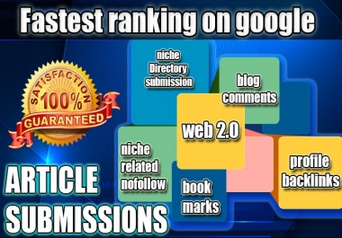 Get Higher rank on Google with high Quality web2.0, Profile, Bookmarks and many more backlinks, DA40+