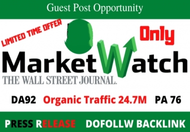 publish a guest post on MarketWatch da92 with dofolow backlinks.