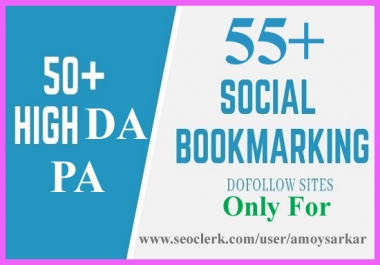 I will create manually 55+ pr10 social bookmark SEO HQ backlinks