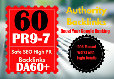 60 High Authority UNIQUE Domains 80+DA PR9 Link Building Service collaboration Google 1st ranking