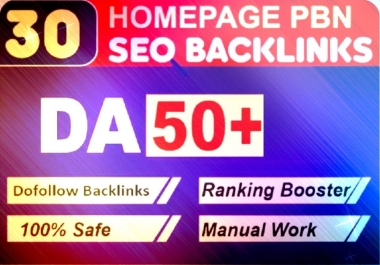 30 Blogger post PBNs Backlinks DA50+
