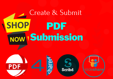 Create and submit 40 PDF IN high authority document sharing sites