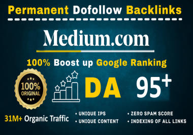 Write and Publish Guest Post on Medium,  Medium. com 31.2M+ Trafffic - DR94,  DA95