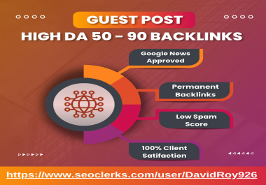 Write and Publish 5 Guest Post On DA 50+ Websites Google News Approved - Permanent Dofollow Backlink