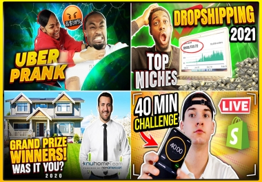 Thumbnails Design I will design amazing youtube thumbnail