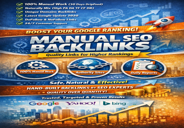 Powerful SEO Manual Backlinks,  Guest Post for Top Google Rankings