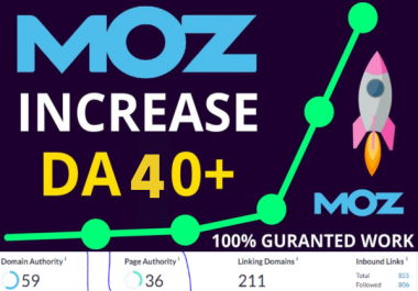I will increase Domain Authority MOz DA 0 to 40+ with Permanent SEO Backlinks