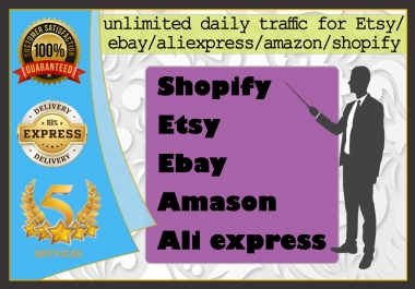 I will send unlimited real traffic to shopify amazon ebay etsy store