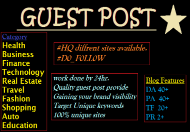 Guest Post On High Authority Blogs With All Category
