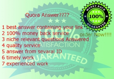 Get amazing traffic for your niche related website by high quality 10 quora answers