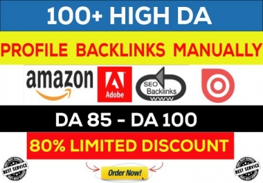 I will create 100 exclusive profile backlinks da 90 plus manually
