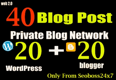 40 PBN POSTs WordPress and Blogger High DA to Rank your Websites