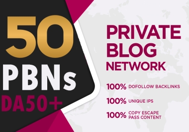 Do 50 high Powerful Homepage PBN DA50+ contextual backlinks with extremely high PBN Link