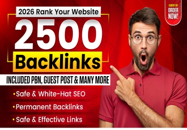 2026 Rank your website on 1 page with 2500 Backlinks included,  PBN,  Guest post,  forum