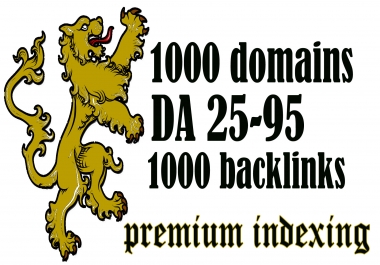 Premium high authority indexing to 1000 websites DA 25-95