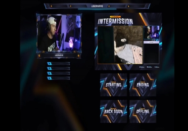 I will design ultimate animated twitch overlay,  panels,  screens,  alerts,  etc